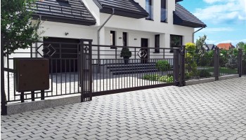 Moderne schuifpoort model Opal van Plast-Met